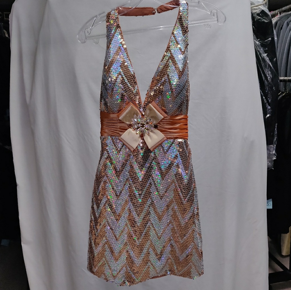 Riva Designs Dress copper/silver color, size 8